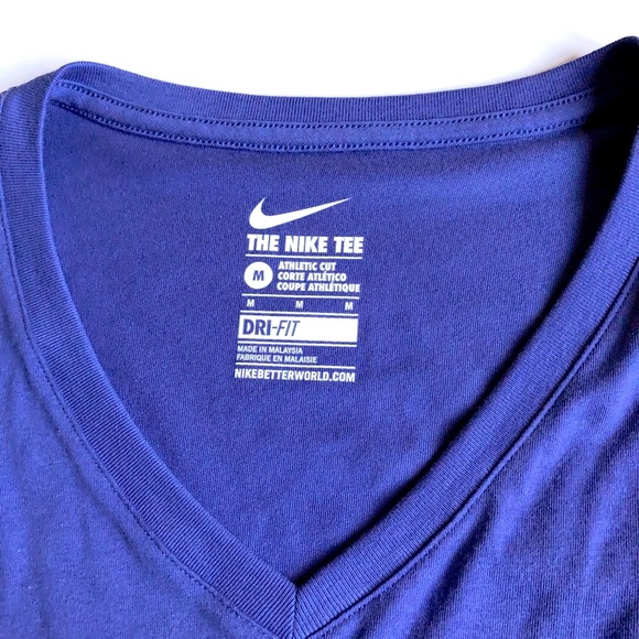 NEW NIKE TEE DRI-FIT Long Sleeve Shirt ATHLETIC CUT Medium Blue NWOT - Picture 3 of 16